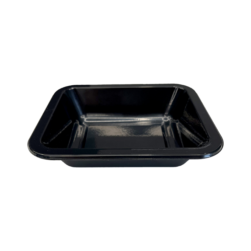 Model HS20 - 10 oz Rectangle Black CPET Tray 