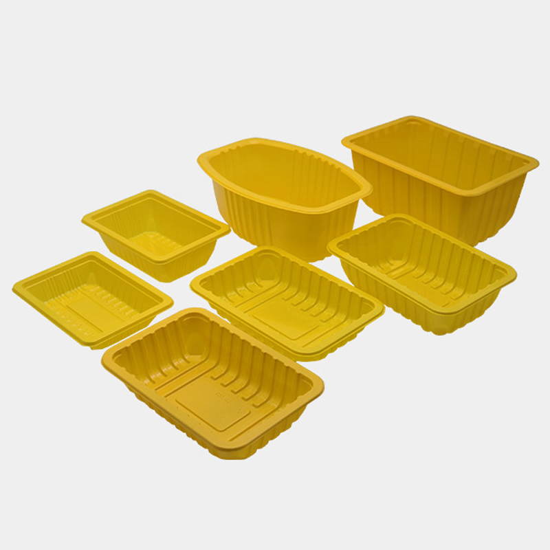 HSQY 10,2x6,9x4,3 inch rechthoekige gele PP plastic vleesschaal