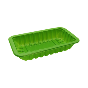 HSQY 8,7x5,2x1,2 inch rechthoekige groene PP plastic vleesschaal