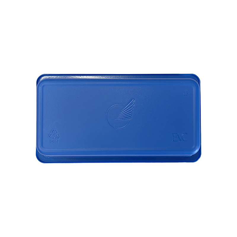 Model 021 - 10 oz Rectangle Blue Airline CPET Tray