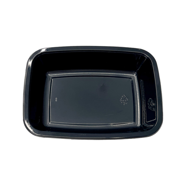 Model 027 - 14 oz rechthoek Black CPET -lade 