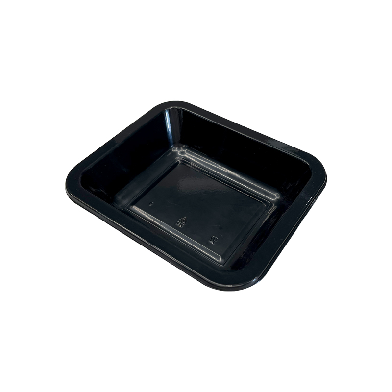 Model HS20 - 10 oz Rectangle Black CPET Tray 