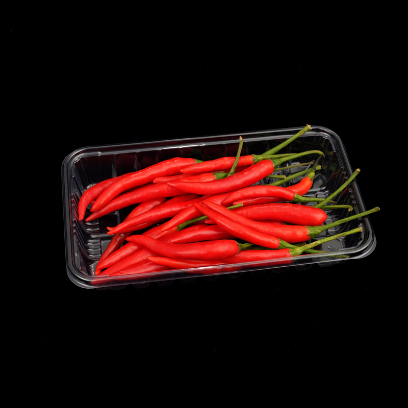 HSQY 7.87x5.12 Inch Disposable Rectangle Clear PET Plastic Tray