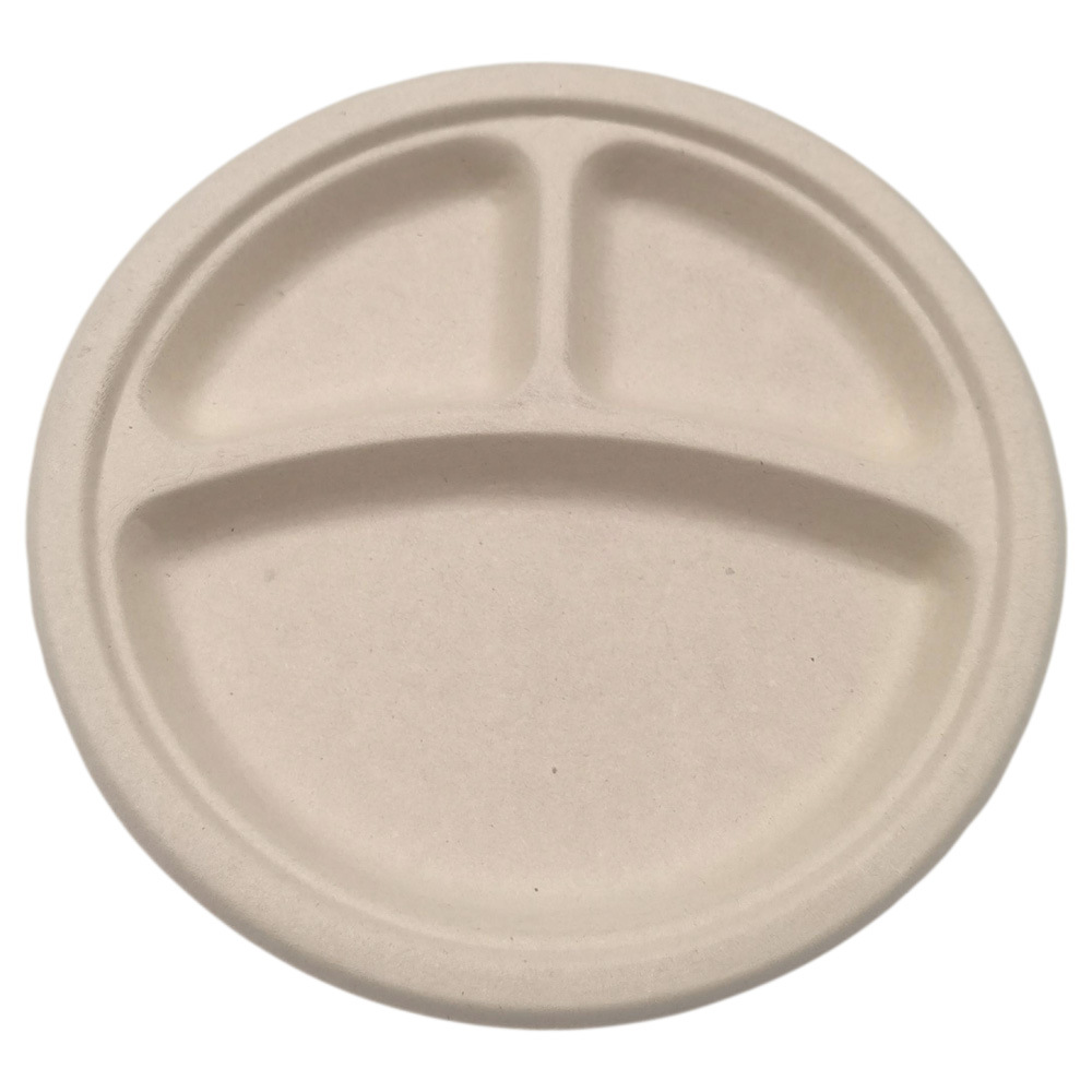 Disposable Compostable Plates, 3-Compartment 9