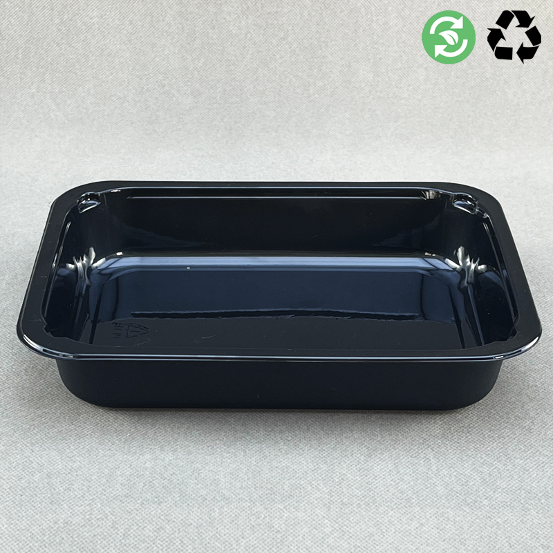 Custom Design Disposable Black CPET Fast Food Tray