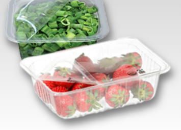 HSQY 4.1 X 4.1 X 1.6 Inch Clear PET Plastic Square Fruit Clamshells Container