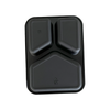 Model 017 - 25 oz Rectangle 3 Compartment Black CPET Tray