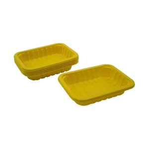 HSQY 10.2x6.9x0.6 Inch Rectangle Black PP Plastic Meat Tray