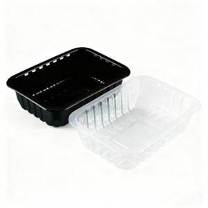 HSQY 7.5X4.7X1.7 In Rectangle Black Plastic PP High Barrier Tray