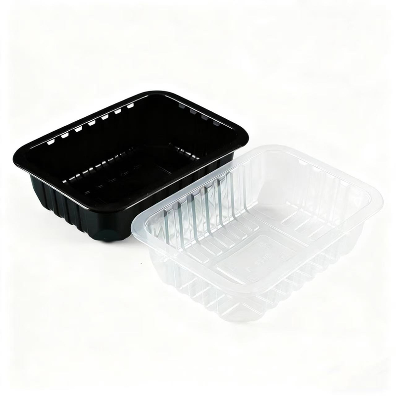 HSQY 7.5X4.7X1.7 In Rectangle Black Plastic PP High Barrier Tray
