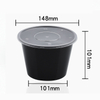 HSQY 28 oz. Disposable Round Black PP Plastic Takeout Lunch Bowl With Lids