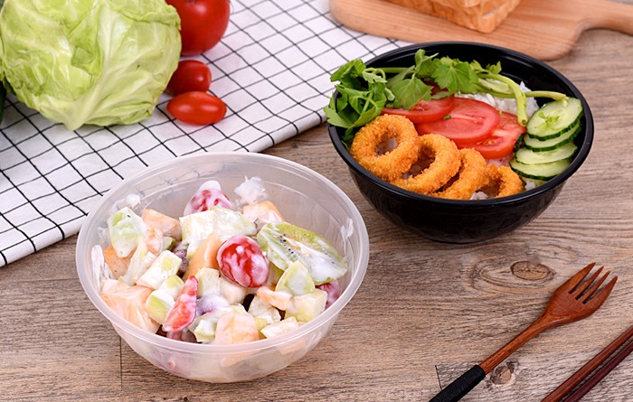 Black PP Diamond Bowl for Takeout