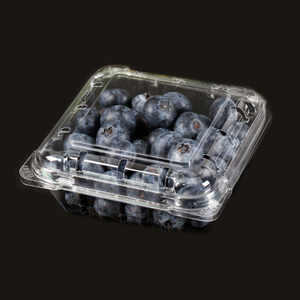 HSQY 4.1 x 4.1 x 1.6 นิ้ว PET PLAST Square Square Fruit Clamshells Container
