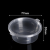 HSQY 3.5oz 2 Compartment Round Clear Plastic Sauce Cup with Hinged Lid