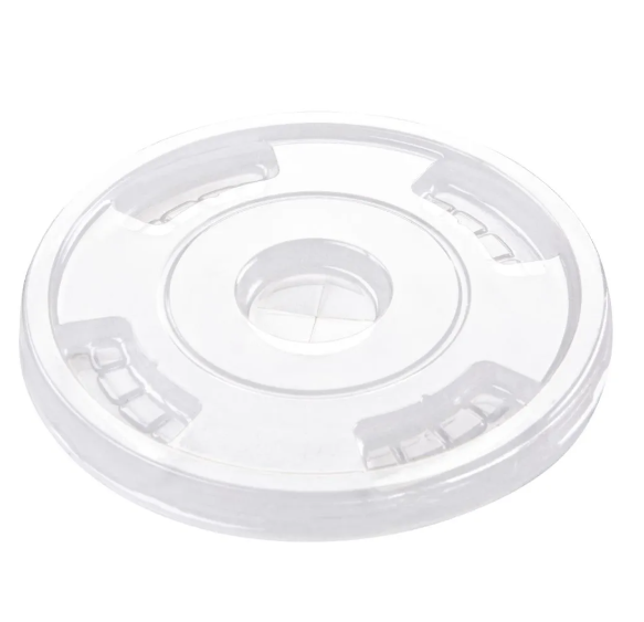 Compostable Clear PLA Dome Lids, Biodegradable Cold Drink Cup Lids