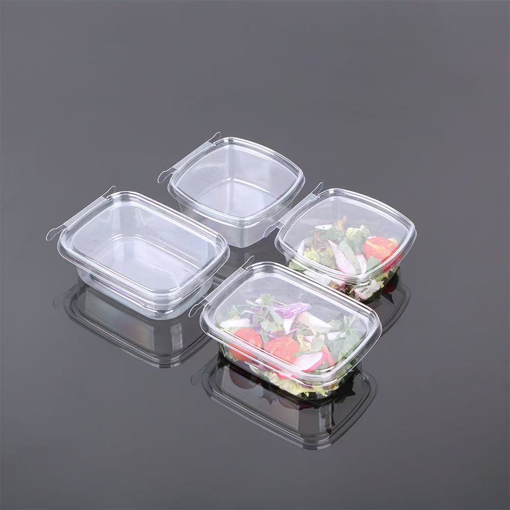 HSQY 7.48*6.1 Inches PET Fruit Box Disposable Rectangle Clear PET Plastic Tray