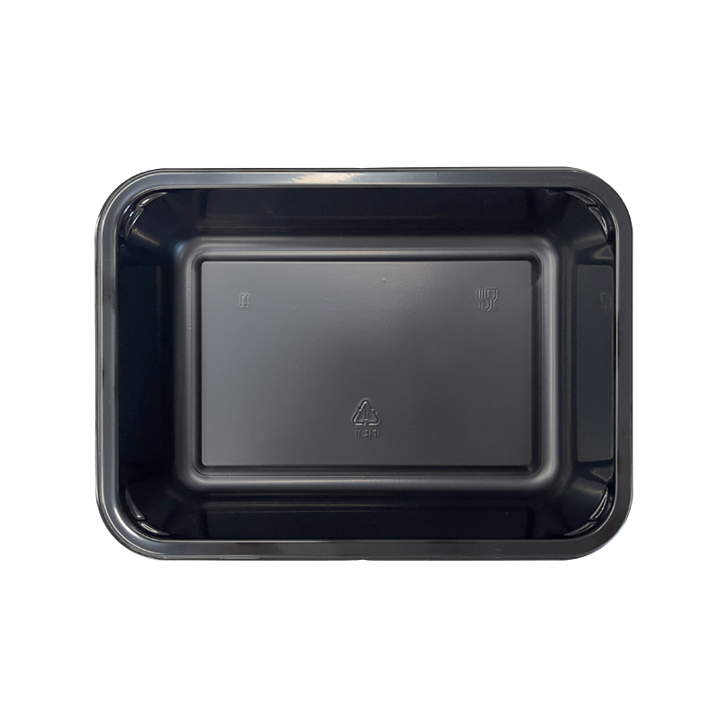 Model 004 - 21 oz Rectangle Black CPET Tray