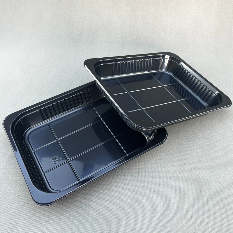 Model 003 - 88 oz Rectangle Black CPET Container