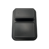 Model 018 - 41 oz Rectangle 2 Compartment Black CPET Tray