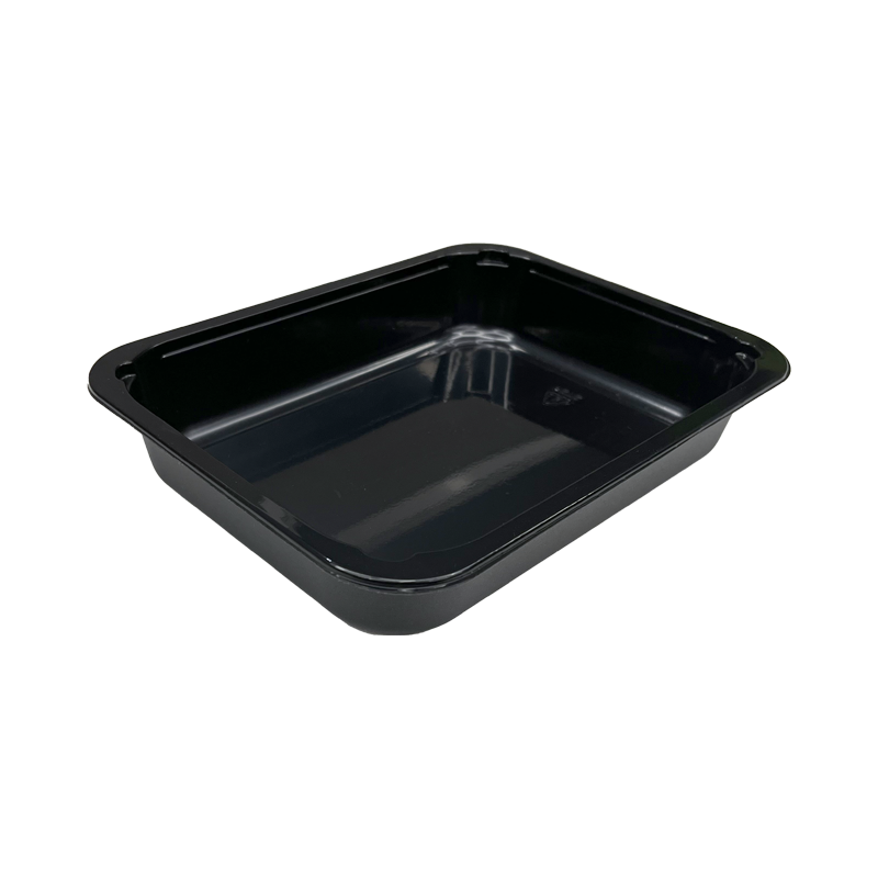 Model 002 - 27 oz Rectangle Black CPET Tray