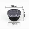 HSQY 37 oz. Disposable Black PP Plastic Takeout Lunch Bowl With Lids