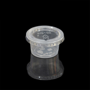HSQY 0.75oz 1oz 1.5oz 2oz 2.5oz 3.25oz 4oz 5.5oz Round Clear Plastic Sauce Cup with Lid
