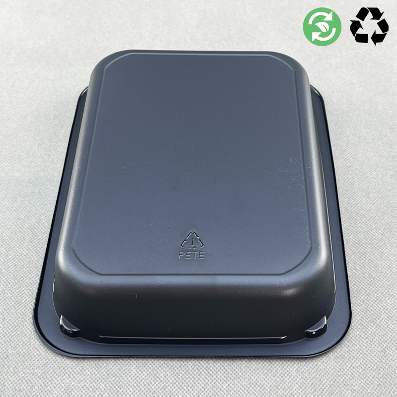 Factory Wholesale Price Black/White Cpet Food Tray With Blister Packaging For Airline