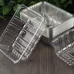 HSQY 7.48x4.72 Inch Disposable Rectangle Clear PET Plastic Tray
