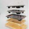 Plastic Take Out Sushi Tray, PS Rectangular Sushi Trays with Clear Lid