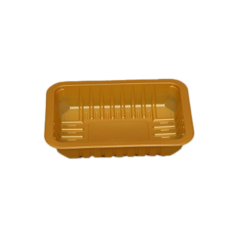 HSQY 10.2x6.9x0.6 Inch Rectangle Black PP Plastic Meat Tray