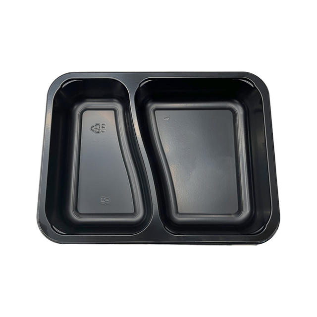 Model HS17 - 37 oz rechthoek 2 Compartiment Black CPET -lade
