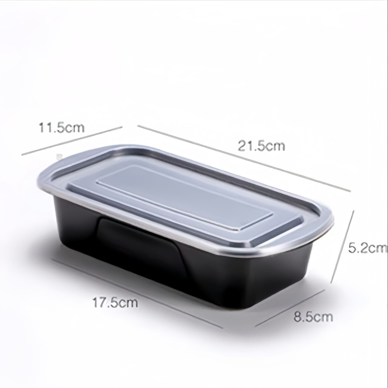 HSQY 4 Compartment Disposable Clear PP Plastic Takeout Lunch Box Container With Lids
