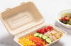 8" 9" 3 Compartment Bagasse Clamshell Containers, Take Out Food Boxes, 100% compostable