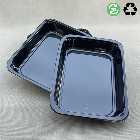 Supportanpassning Mikrovåglig svart/vit CPET -bageriplastfatbricka