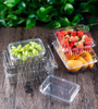 HSQY 6.7 X 6.7 X 3.5 Inch Clear PET Plastic Square Fruit Clamshells Container