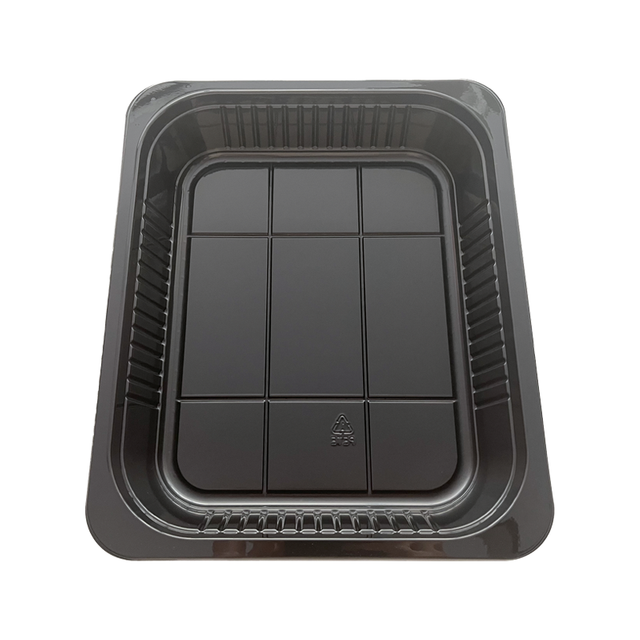 Model HS04 - 135 oz Rectangle Black CPET Container