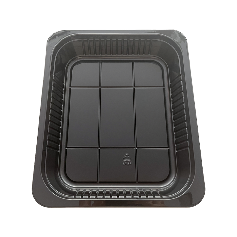 Model HS04 - 135 oz Rectangle Black CPET Container
