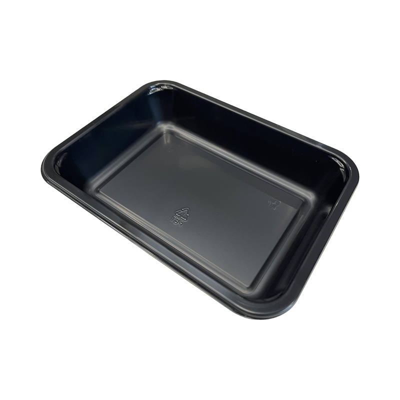 Model 004 - 21 oz Rectangle Black CPET Tray