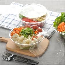 HSQY 7.5 X 6.3 X 1.8 Inch Clear PET Plastic Tamper Resistant Hinged Salad Container