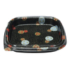Disposable Food Blister PS Sushi Tray, Square Black Plastic PS Sushi Container with Clear Lid