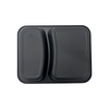 Model 020 - 41 oz Rectangle 2 Compartment Black CPET Tray
