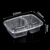 HSQY 7.09X4.72X1.38 In 2 Compartment Rectangle Clear Plastic PP High Barrier Tray