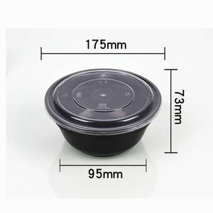 hsqy 40 oz a ni. Disposable round black PP plastic takeout lunch bowl a khuhna a awm bawk.
