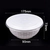 HSQY 35 oz. Disposable Round Black Takeout Plastic PP Diamond Bowl With Lids