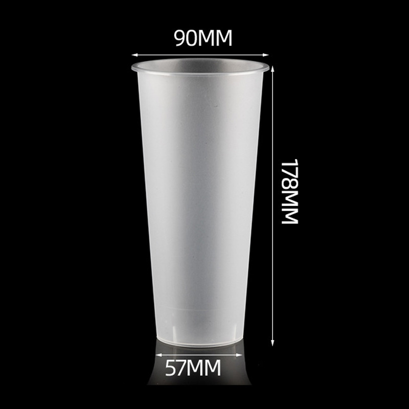 HSQY 13oz 17oz 24oz 90mm Diameter U-Shape Frosted Plastic PP Injection Cups
