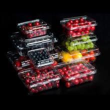 HSQY 4.92*4.92*1.38 Inches Disposable Square Clear Clamshell Produce Berry Container