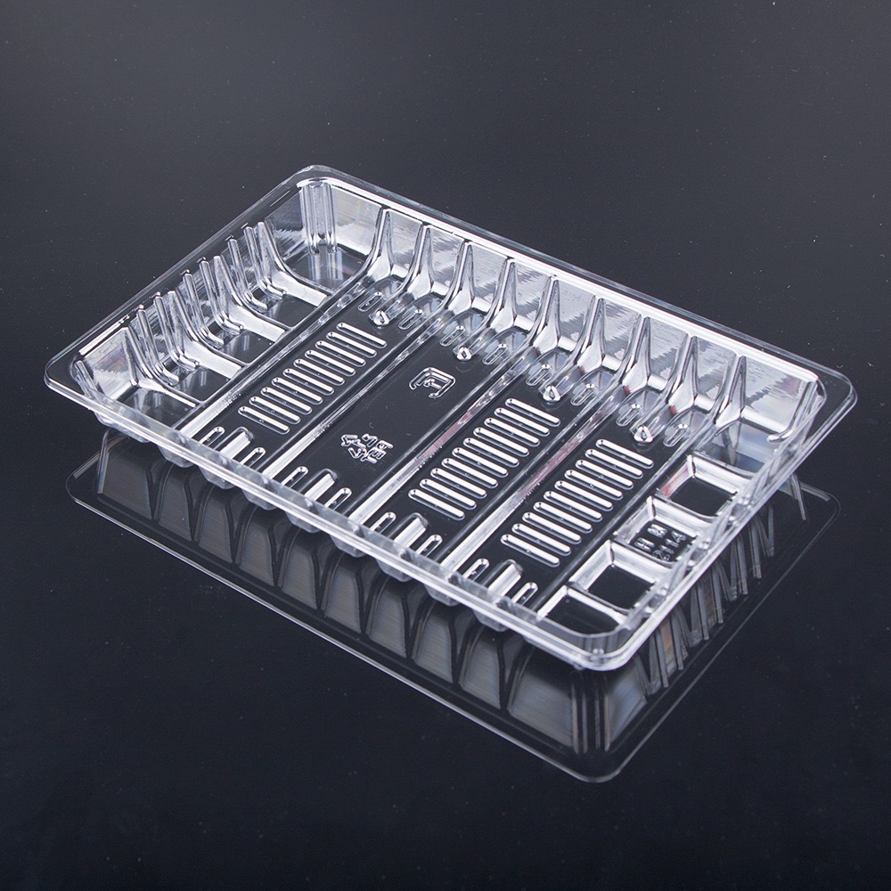 HSQY 8.66x6.69 Inch Disposable Rectangle Clear PET Plastic Tray