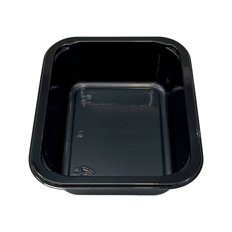 Model 010 - 22 oz Rectangle Black CPET Tray