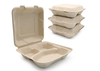 6″ Bagasse Hamburger Takeaway Box, Clamshell Container, 100% Compostable