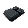 Model 015 - 25 oz Rectangle 3 Compartment BlackCPET Tray